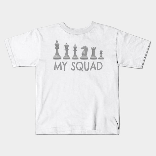 Chess Pieces Squad Kids T-Shirt by PH-Design